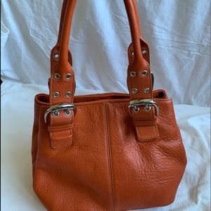 Orange leather purse